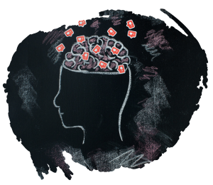 Head and Brain with hearts